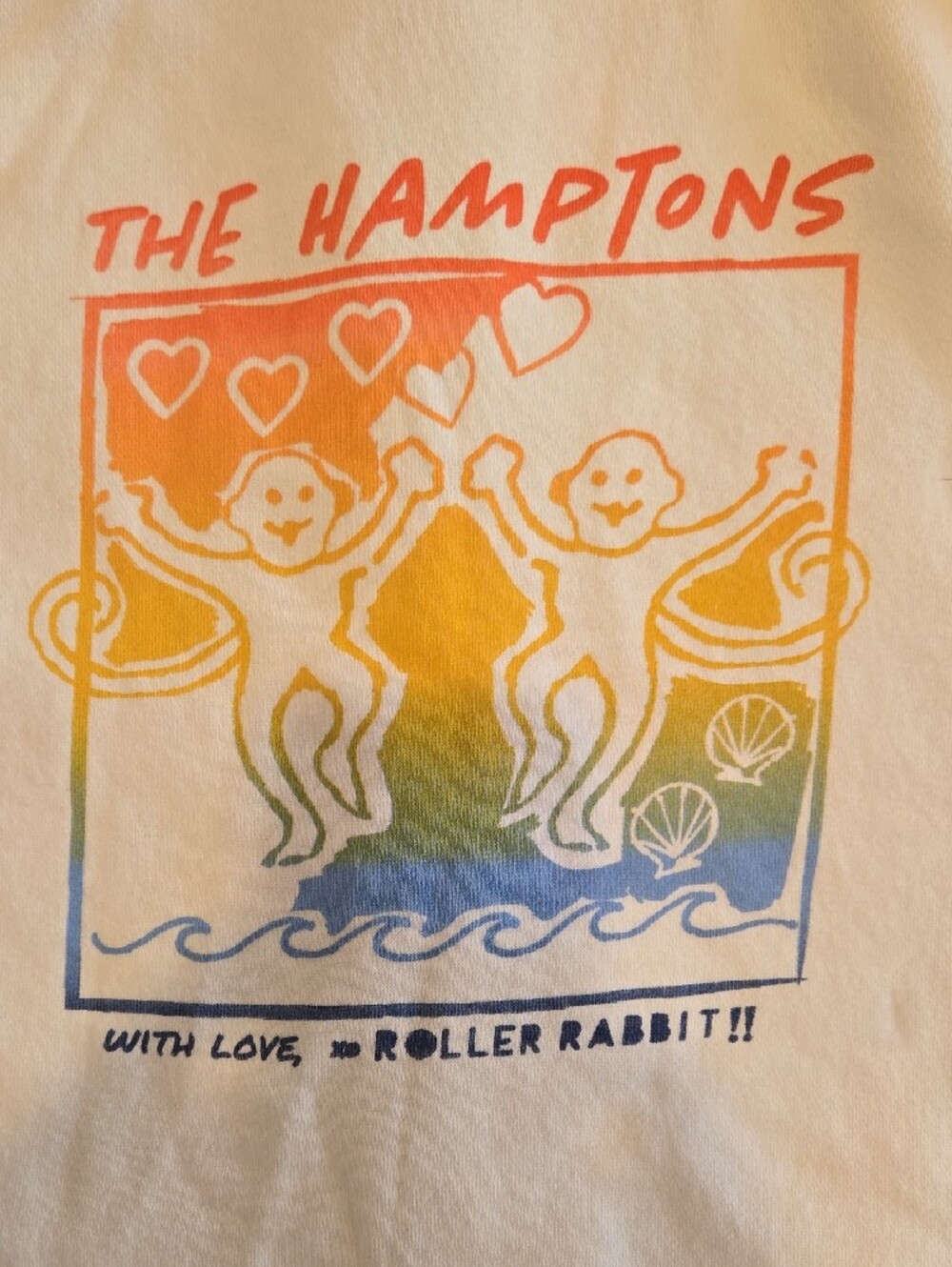 Roller Rabbit White XL Zip Hoodie with Small Heart & Swimmer Embroidery